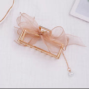 Butterfly Fringe Pearl Crystal Hair Clip