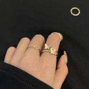 Butterfly Twisted Four-Piece Fashion Index Ring
