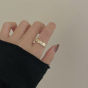 Light luxury fashion geometric adjustable ring