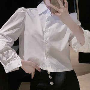 Houndstooth Lace Up Suspender Dress White Shirt Set