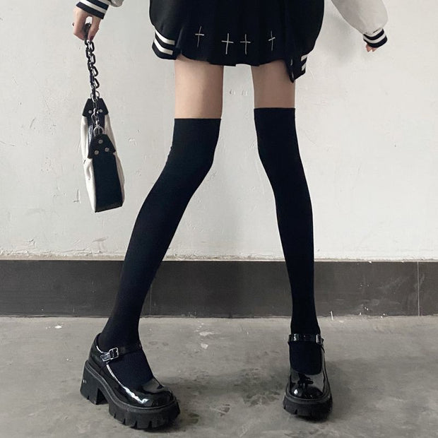 Long Tube Breathable Black Knee Socks