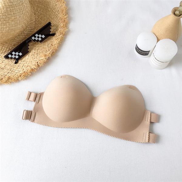 Solid Color Wrap Chest Strapless Invisible Underwear