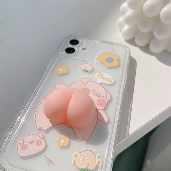 Three-Dimensional Pig Butt Peach Iphone Case