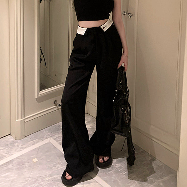 Color Matching Camisole High Waist Loose Pants Set