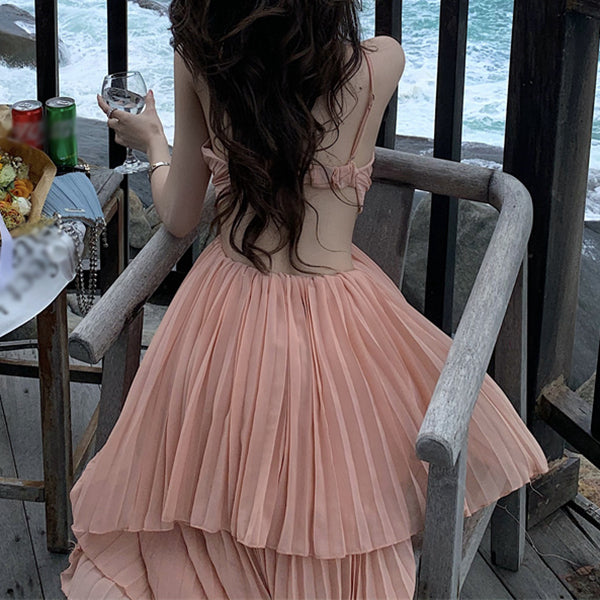 Backless Temperament Seaside Holiday Dress