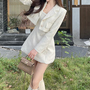 Retro Dress Long Sleeve Blazer Suit