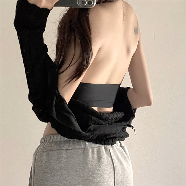 Front button push up breathable strapless bra