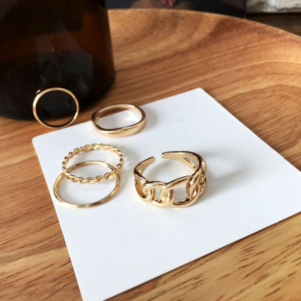 Twist Personalized Metal Fashion Ring Set
