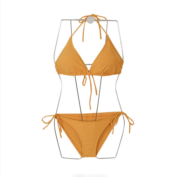 Shiny Candy Color Bikini Set