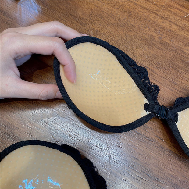 Embroidered lace silicone invisible bra pads