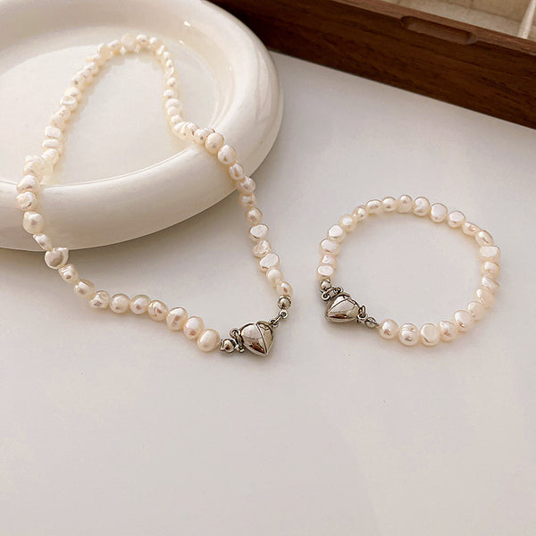 Love Magnetite Freshwater Pearl Necklace