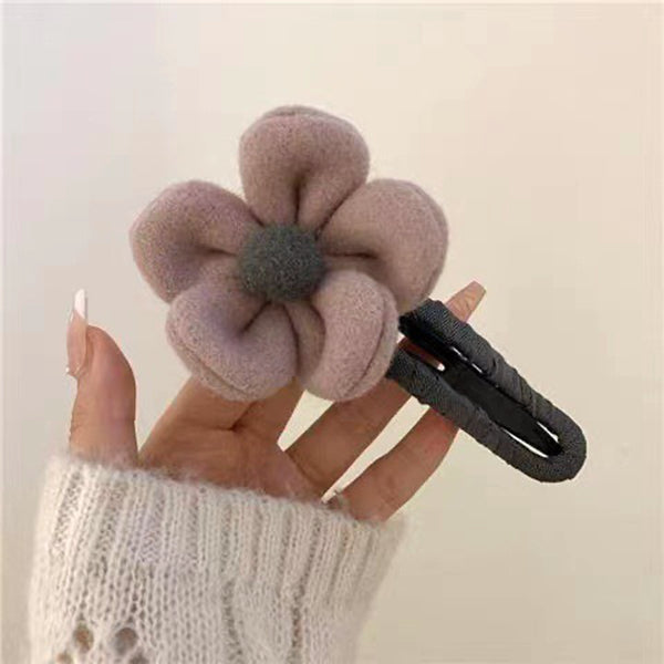 Large Plush Colorful Flower Hair Clip