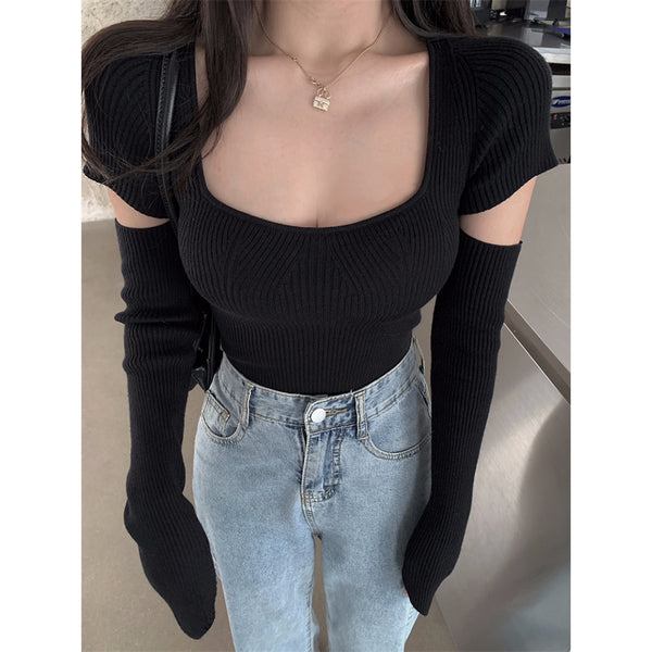 Inner Knitted Top Long Sleeve Sweater