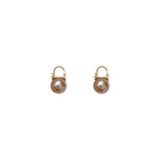 Golden alloy pearl vintage temperament earrings