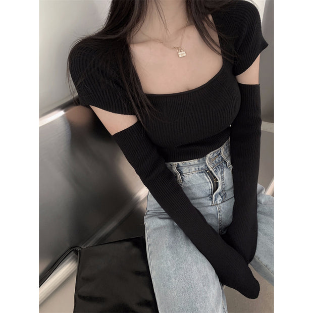 Inner Knitted Top Long Sleeve Sweater – DRESSVY