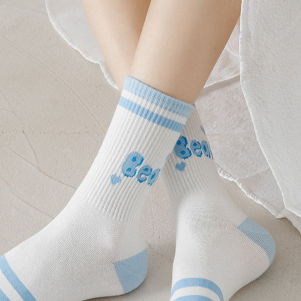 Cartoon Soft Breathable Cotton Medium Tube Socks