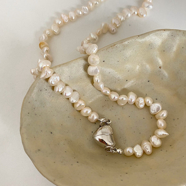 Love Magnetite Freshwater Pearl Necklace