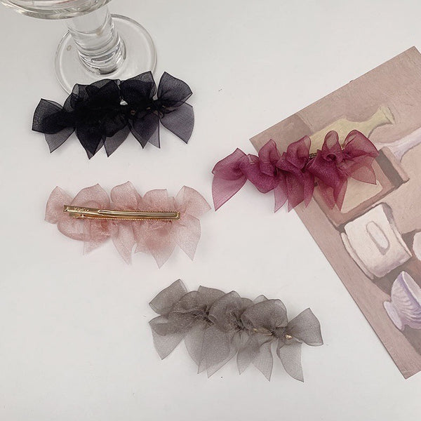 Tulle Lace Bow Back Hair Clip