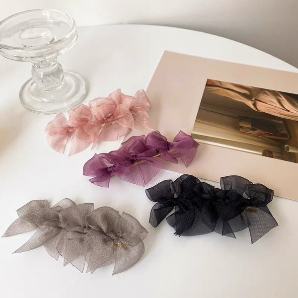 Tulle Lace Bow Back Hair Clip