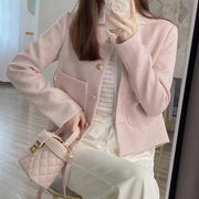Light pink short coat long sleeve top