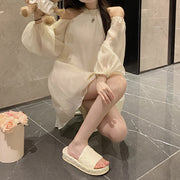 Halter Neck Lantern Sleeve High Waist Dress