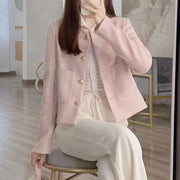 Light pink short coat long sleeve top
