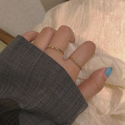 Plain Circle Stacked Twist Index Finger Open Ring