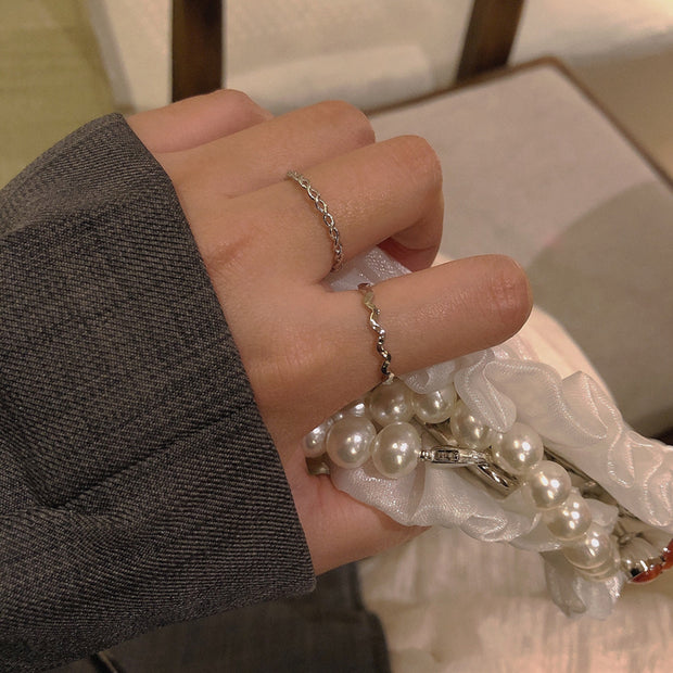 Plain Circle Stacked Twist Index Finger Open Ring