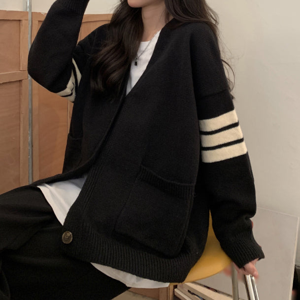 Sweater Retro Knitted Cardigan Winter Coat Top