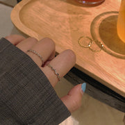 Plain Circle Stacked Twist Index Finger Open Ring
