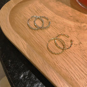 Plain Circle Stacked Twist Index Finger Open Ring