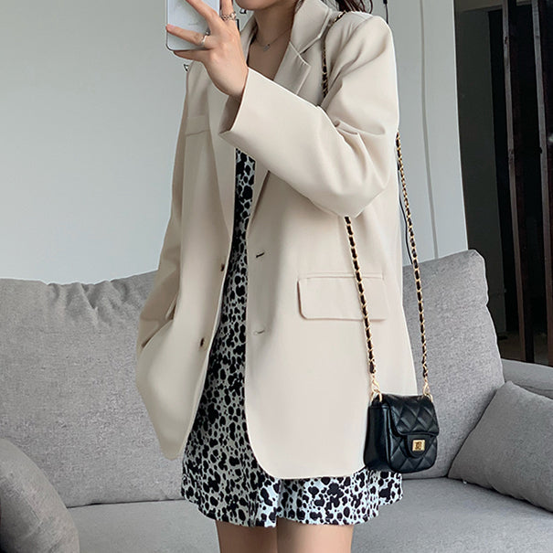 Long Sleeve Single Breasted Pocket Blazer Top