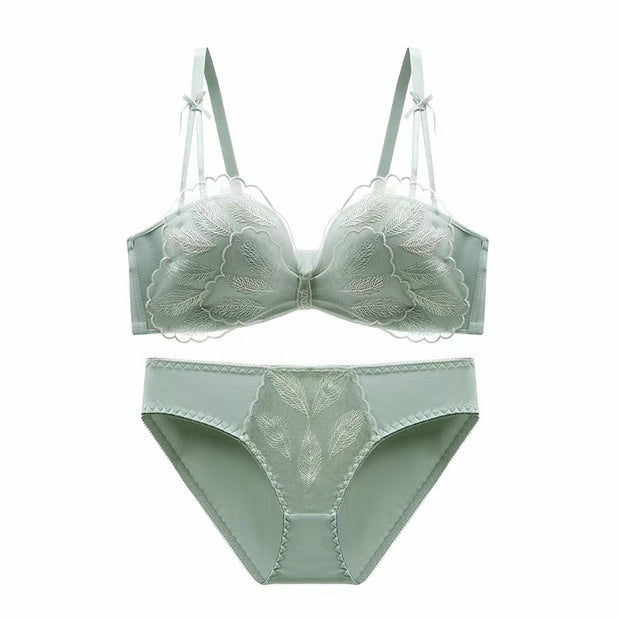 Feather embroidered non-slip breathable lingerie