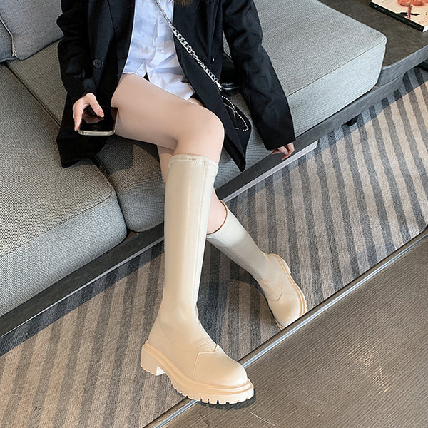 High Tall Thick-Soled Over The Knee Flat Boots