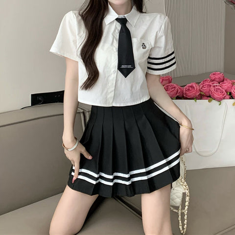 Uniform Short Sleeve White Shirt Set