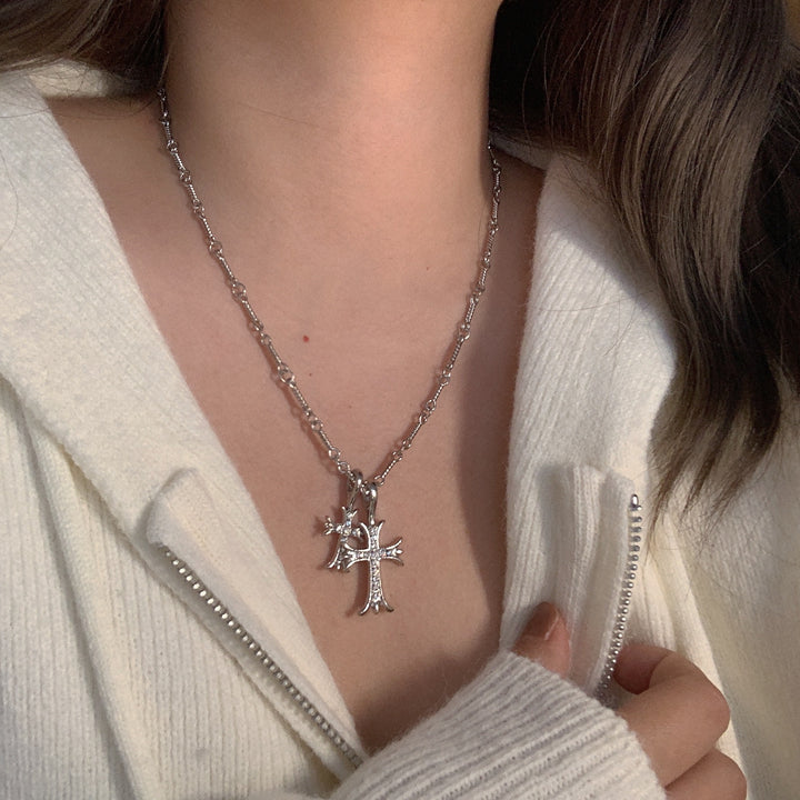 Cross Necklace Vintage Collarbone Sweater Chain