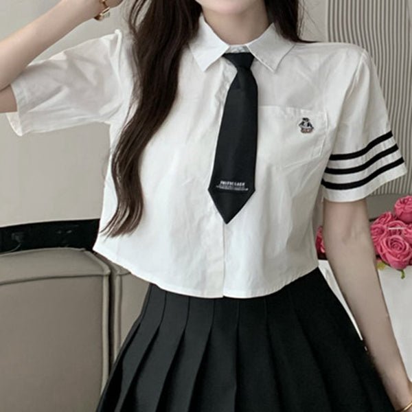 Uniform Short Sleeve White Shirt Set