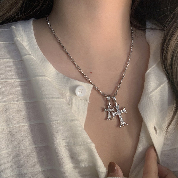 Cross Necklace Vintage Collarbone Sweater Chain