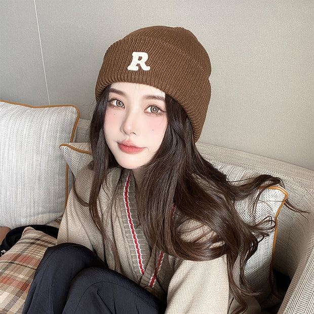 Alphabet wool knitted casual warm hat