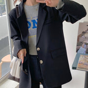 Long Sleeve Single Breasted Pocket Blazer Top