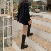 Furry short coat knitted cardigan sweater
