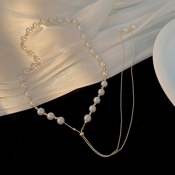 Pull Pearl Clavicle Chain Accessories Neck Necklace