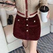 V-neck sweater cardigan retro twist knitted top