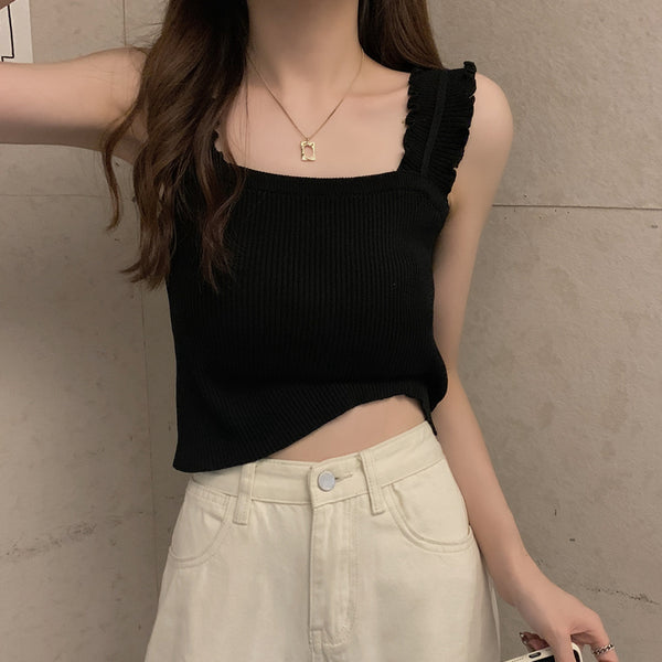 Camisole Solid Color Knitted Tube Top
