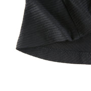 Black long-sleeved sexy v-neck ruffle winter dress
