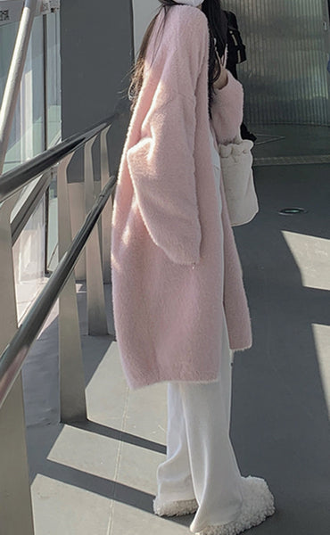 Knitted Sweater Long Thickened Cardigan Coat