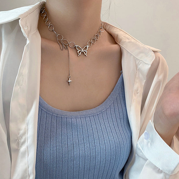 Butterfly personality clavicle chain necklace collar