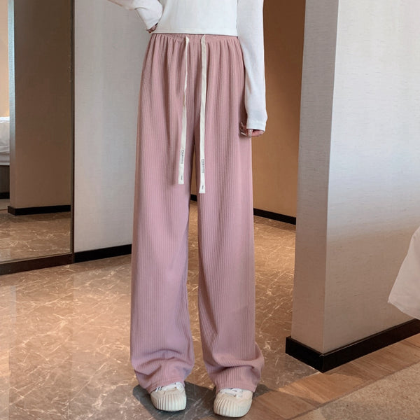 Wide-Leg Trousers High-Waisted Straight Pants