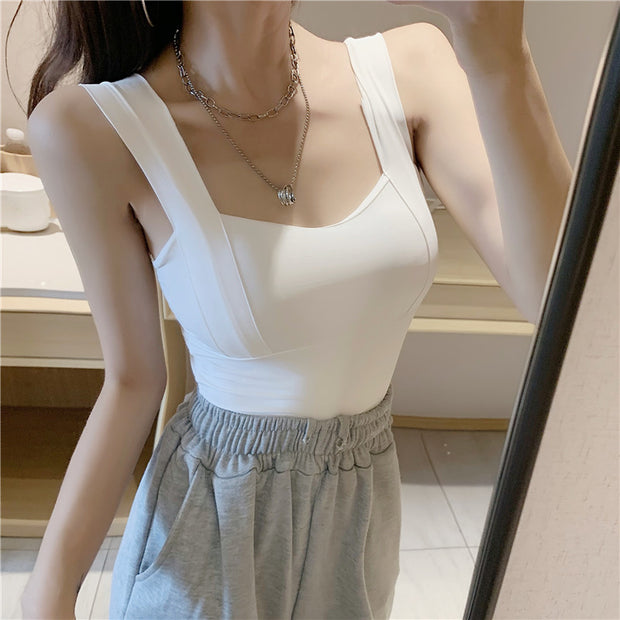Ice silk clavicle sling vest outer top