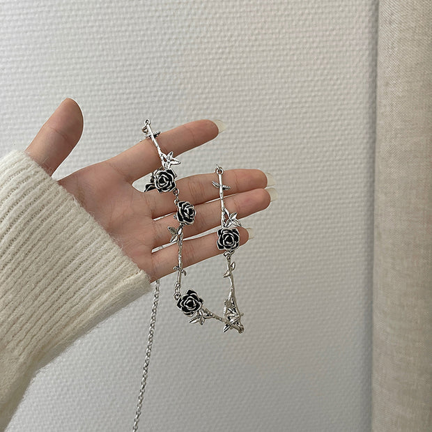 Vintage punk trend rose necklace